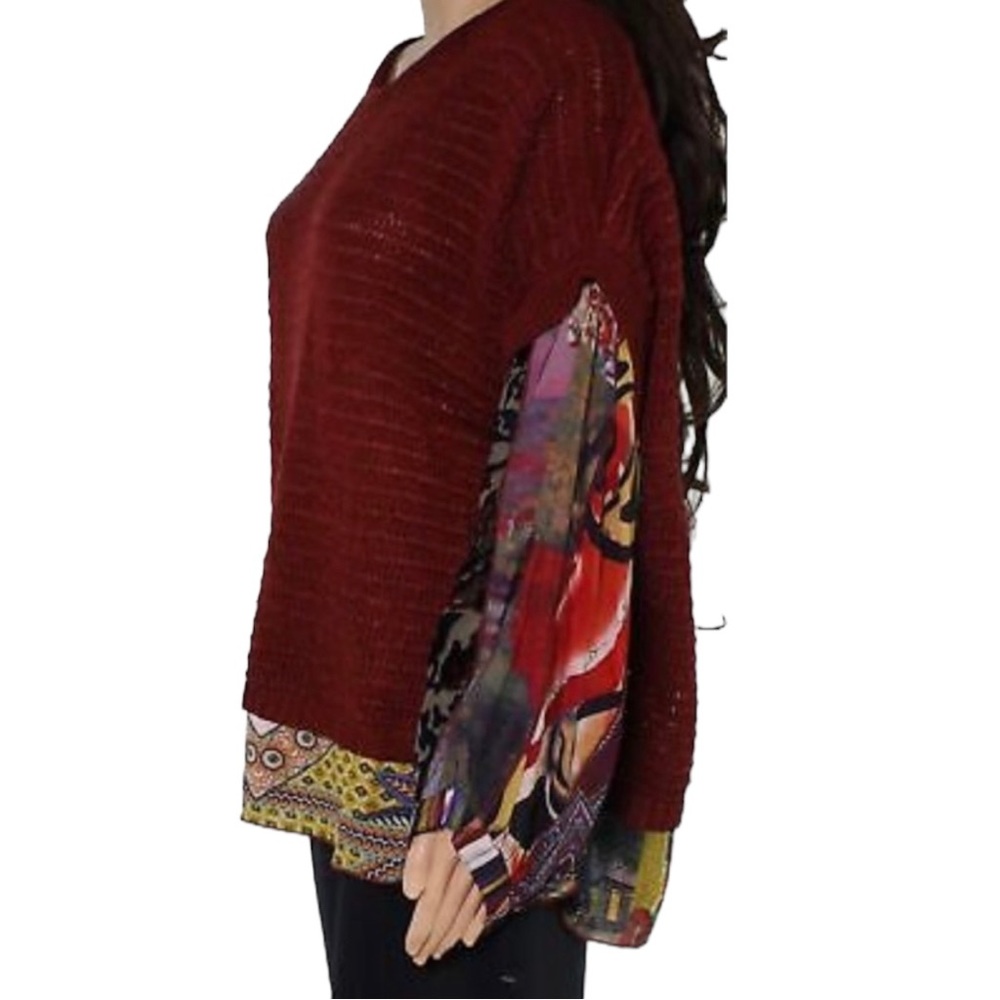 NWT‎ JOHN MARK Pullover Mixed Media Knit Sweater. Size Medium - Picture 2 of 11